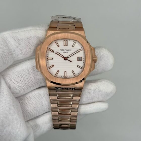 White Dial Rose Gold Nautilus Watch