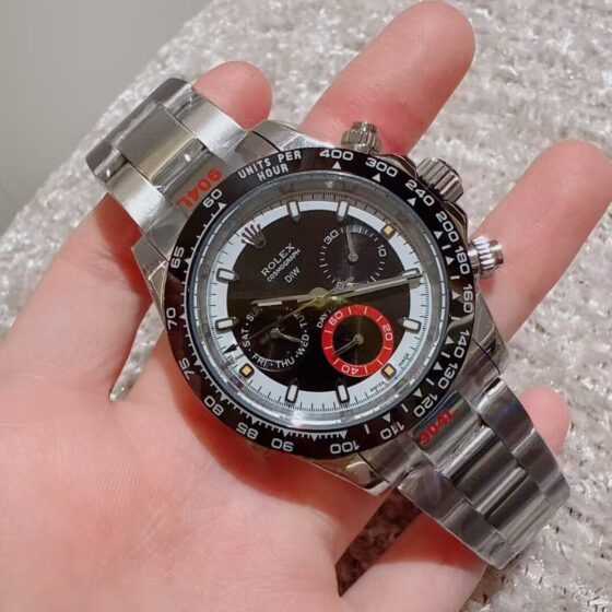Black White Exotic Dial Chronograph Detail