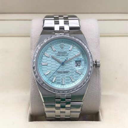 Rolex Land-Dweller 40mm 2025 New Honeycomb Dial Diamond Bezel Oyster Bracelet Watch