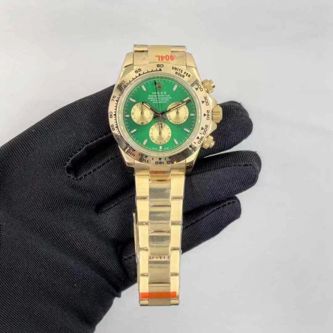 1066-0 Rolex Cosmograph Daytona 126508 Green Dial Yellow Gold Watch
