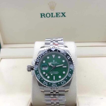 Rolex GMT-Master II 126720VTNR 40mm green dial jubilee watch front view