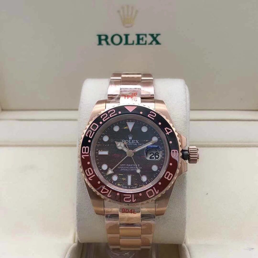 1076-0 Rolex GMT-Master II 126715CHNR Tiger Iron Dial Watch
