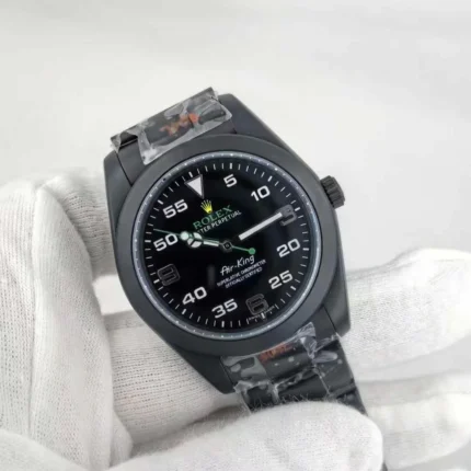 Full View of Watch on Gloved Hand Displaying Proportions