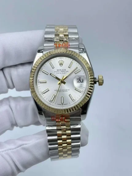 Rolex Datejust 36mm luxury watch with a silver luminous dial