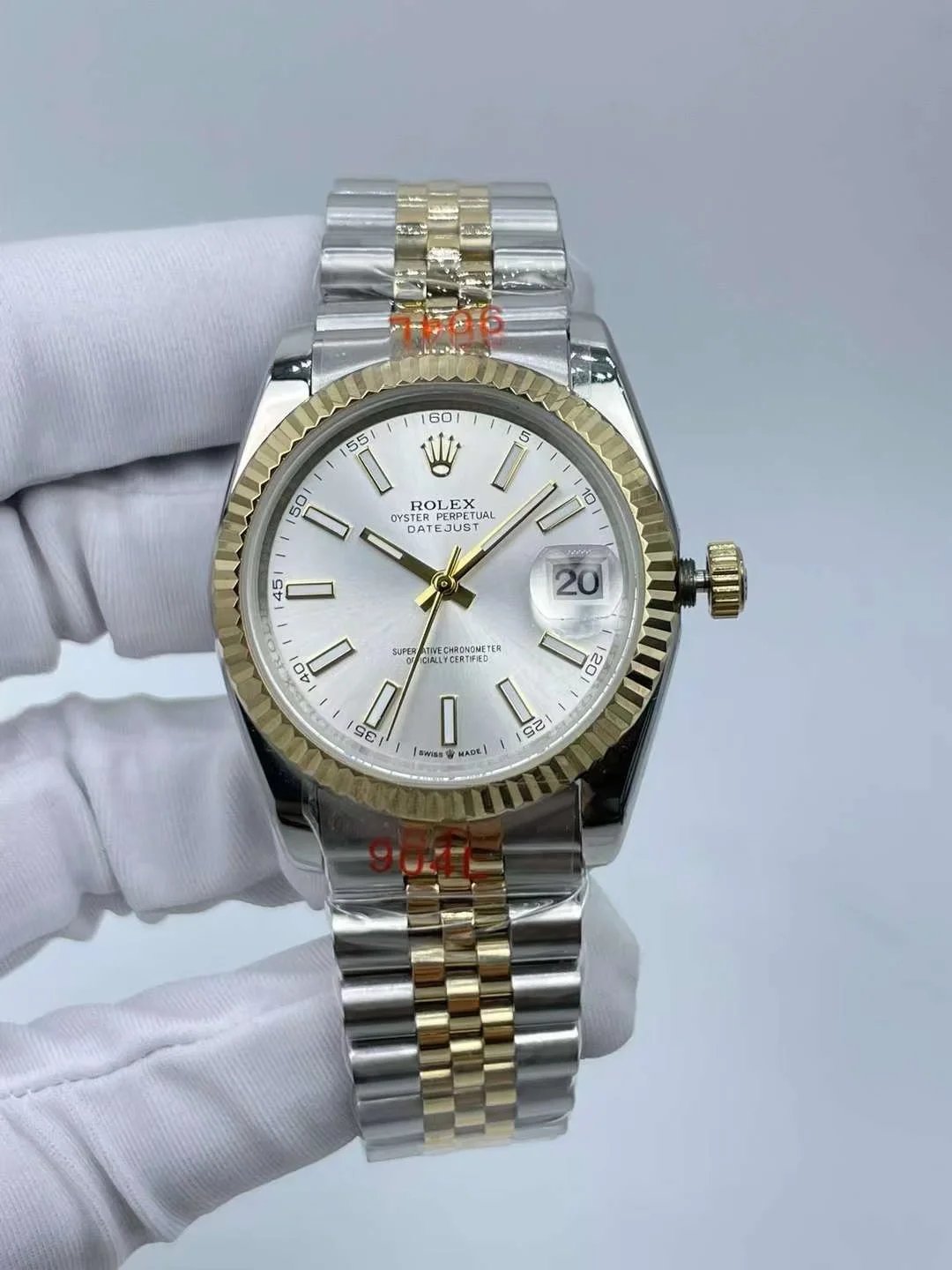 Rolex Datejust 36mm luxury watch with a silver luminous dial